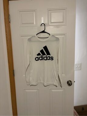 Adidas White Tee with Black Logo